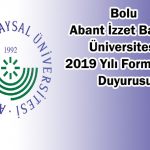 Bolu Abant Izzet Baysal Universitesi 2019 Formasyon